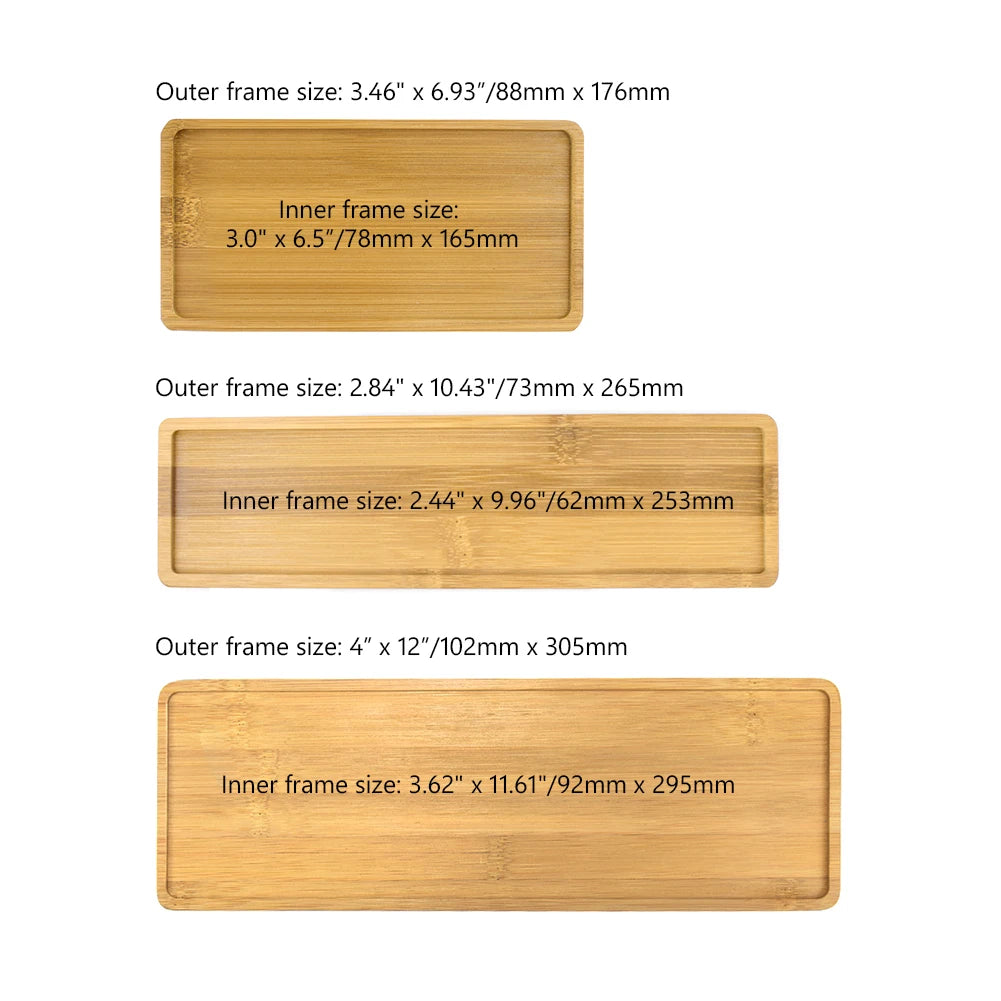 2pc Wooden Bamboo Tray