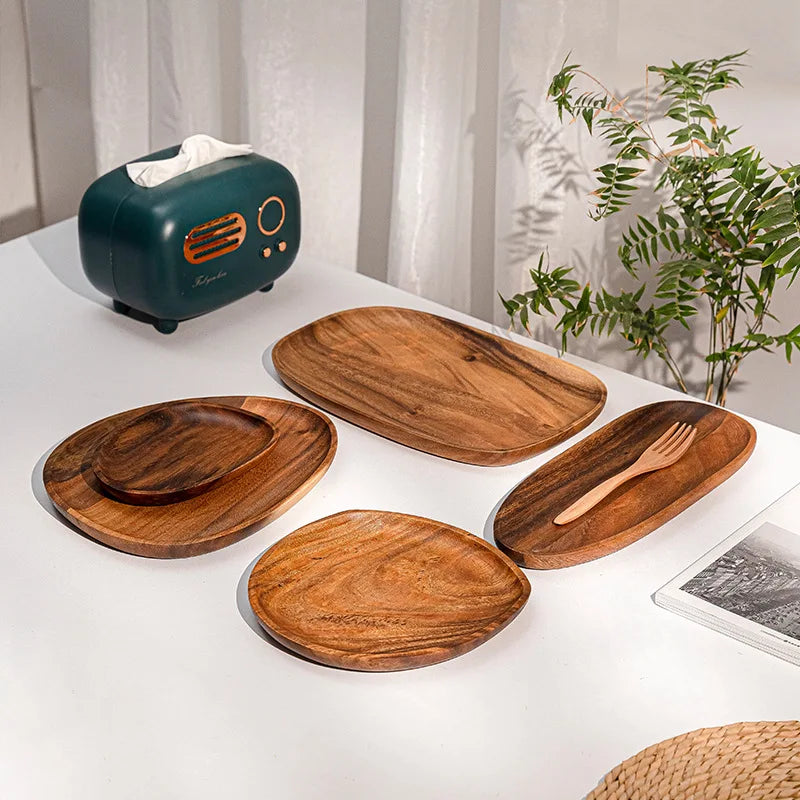 Solid Wood Dinner Plates