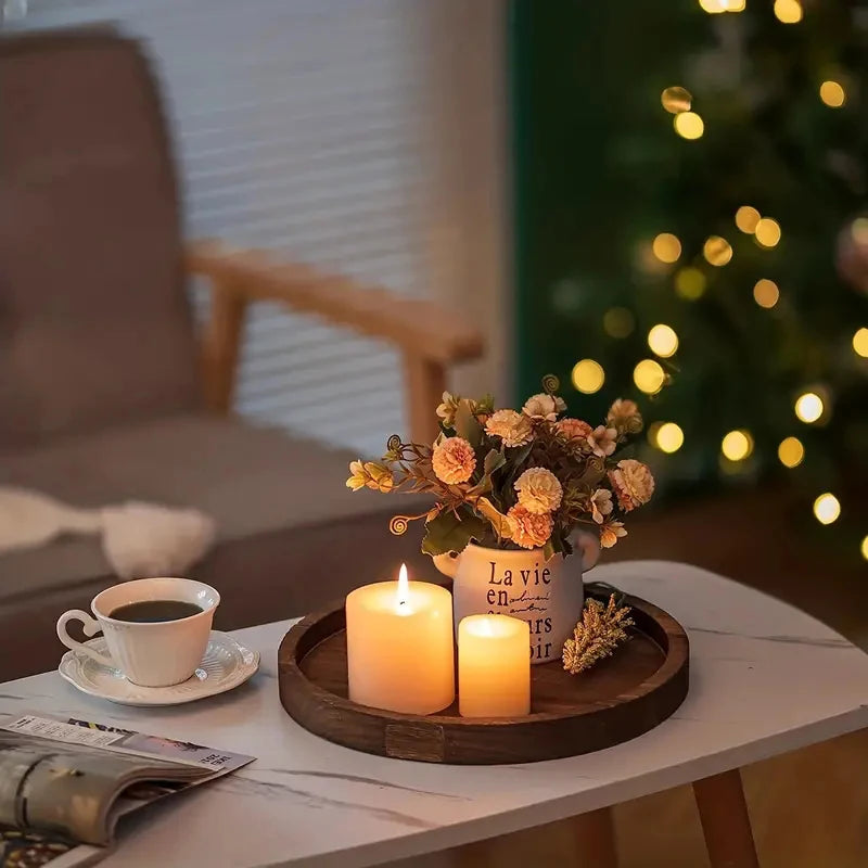 Rustic Wood Trays Round