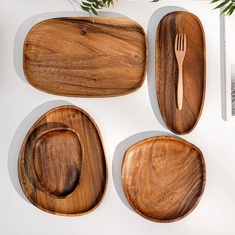 Solid Wood Dinner Plates